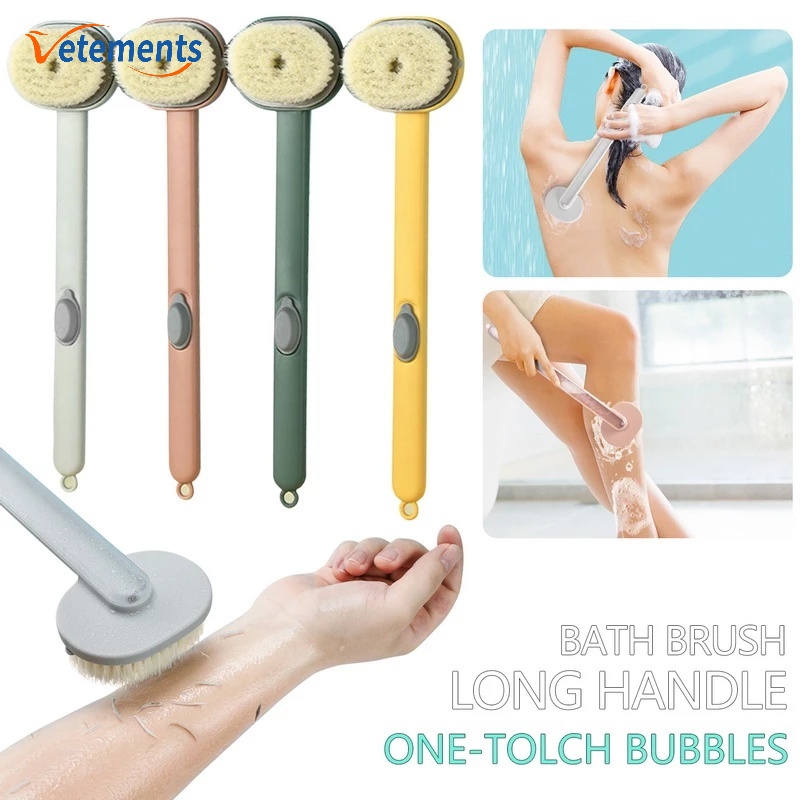 Bàn Chải Tắm Lông Mềm Tay Cầm Dài Có Thể Tháo Rời Kèm Bình Đựng Chất Lỏng / Cọ Vệ Sinh Nhà Tắm