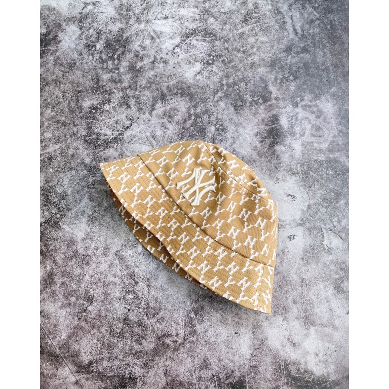 (HÀNG XUẤT XỊN) Mũ / Nón Bucket Vàng Nâu N13 N//Y MONOGRAM BUCKET HAT BROWN Made in Viet//nam full-tem-tag One size