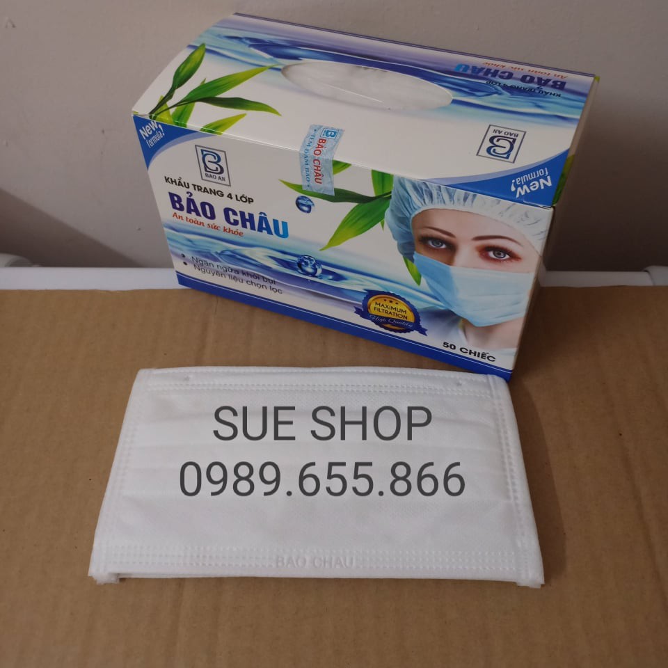 Khẩu trang y tế 4 lớp Bảo Châu (Hộp 50 cái)