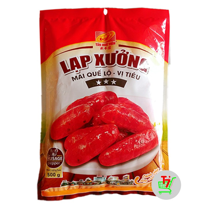Lạp xưởng Tân Huê Viên, Lạp xưởng Mai Quế Lộ Khô, Lạp xưởng Tiêu, Lạp Xưởng Sóc Trăng Cây Ngắn Túi 500g