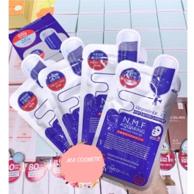 Mặt Nạ Mediheal NMF Dưỡng Ẩm - Kiềm Dầu Phù Hợp Cho Mọi Loại Da - Aquaring Ampoule Mask - Hộp 10 Miếng