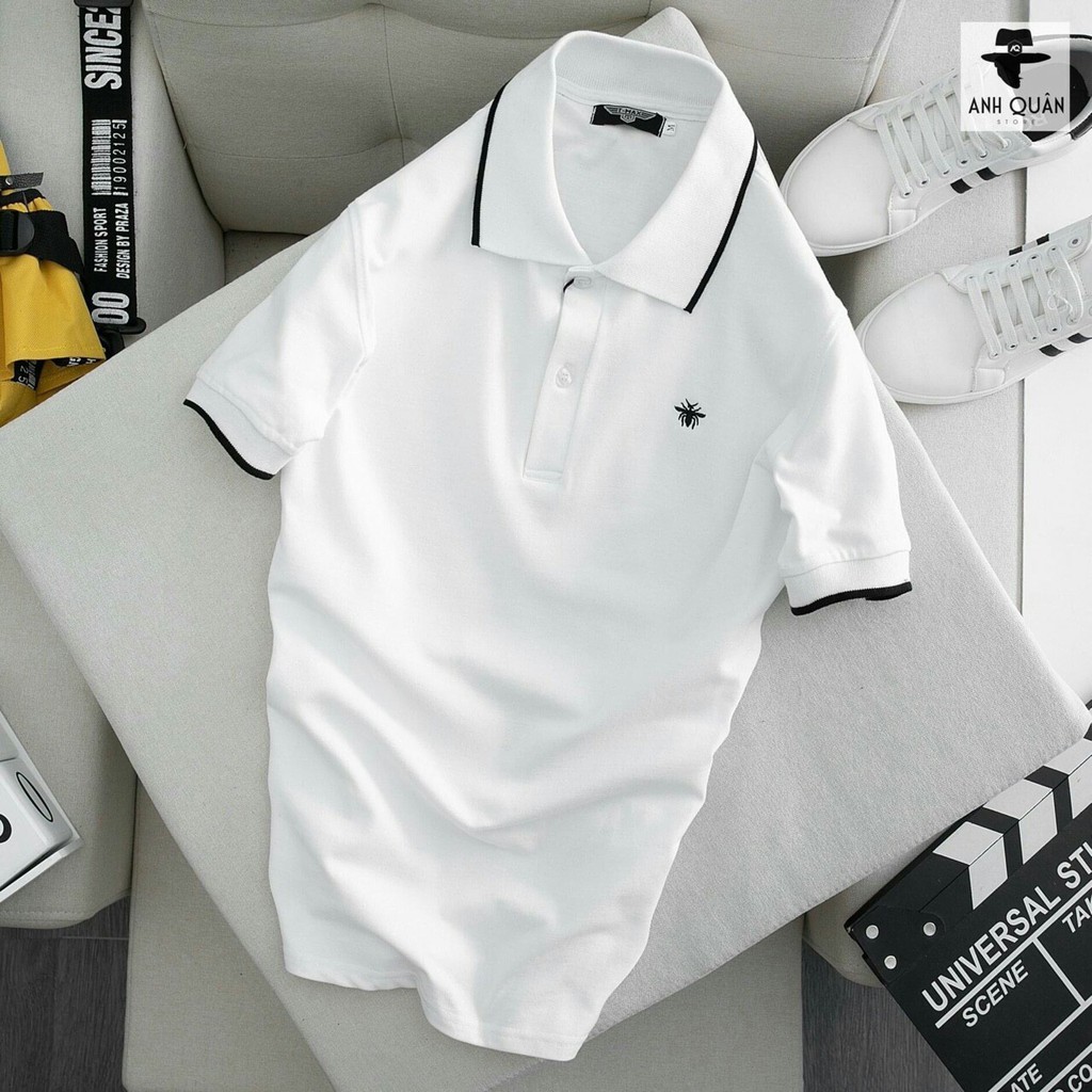 Áo Thun Nam Ngắn Tay Cổ Bẻ Áo Polo Nam Thêu Logo Nhện Áo Phông Nam In Hình Bo Tay Chất Vải Cotton AC43 | BigBuy360 - bigbuy360.vn