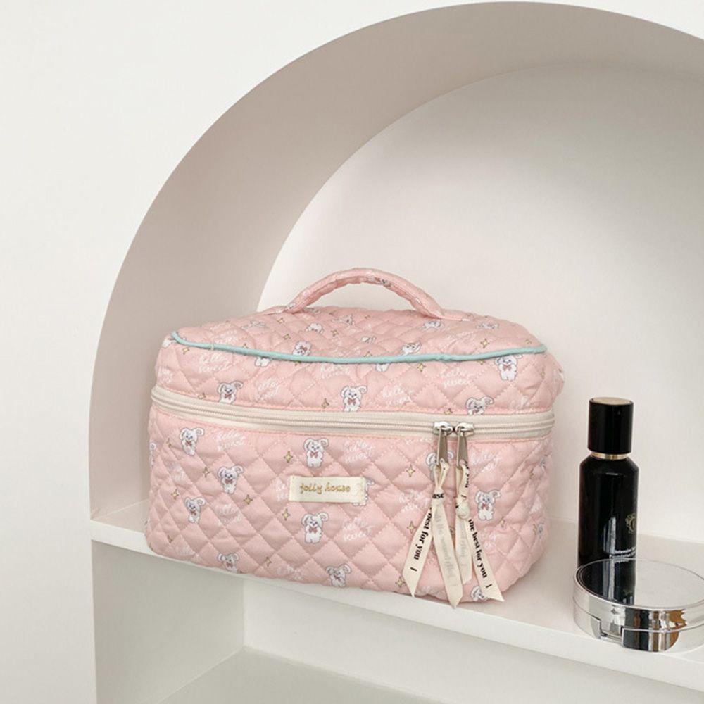 EBINLANDS Túi Đựng Mỹ Phẩm Nắp Lật Có Khóa Kéo Thiết Kế Xinh Xắn Tiện Dụng