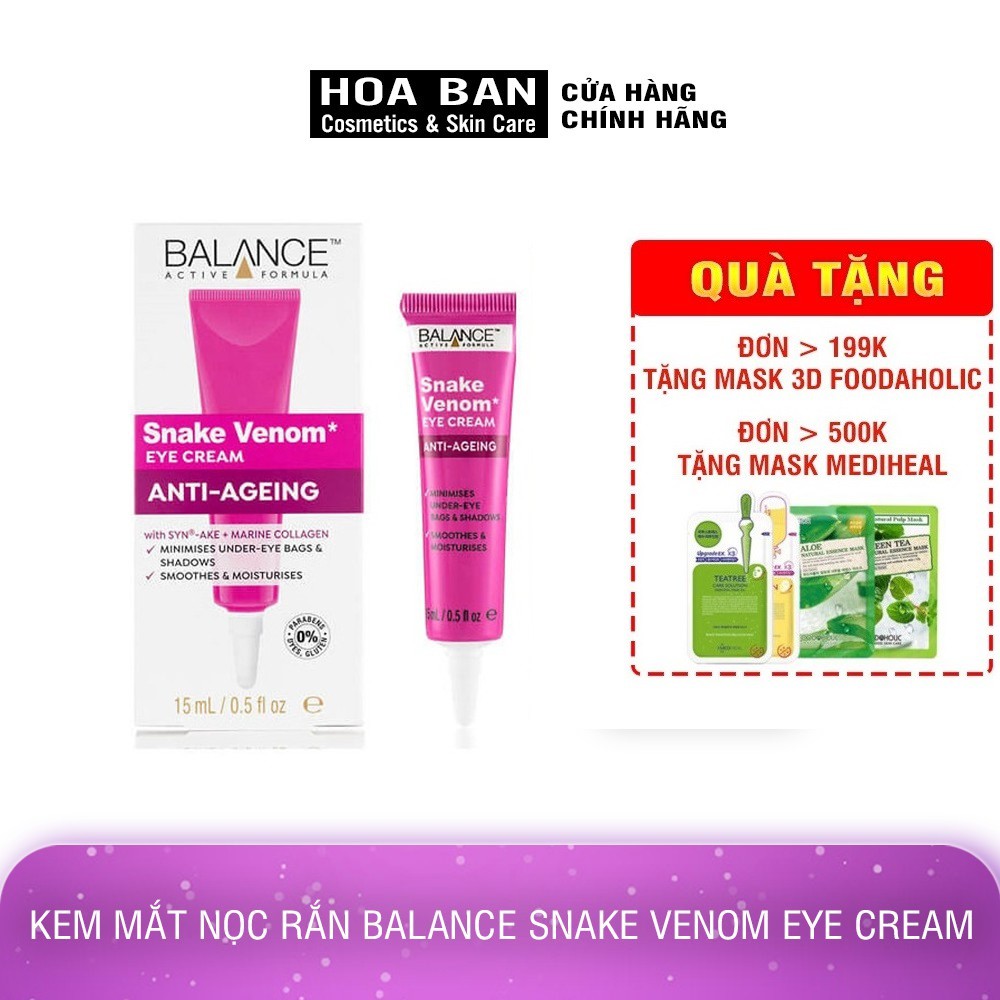 Kem mắt chống lão hóa nọc rắn Balance Active Formula Snake Venom 15ml