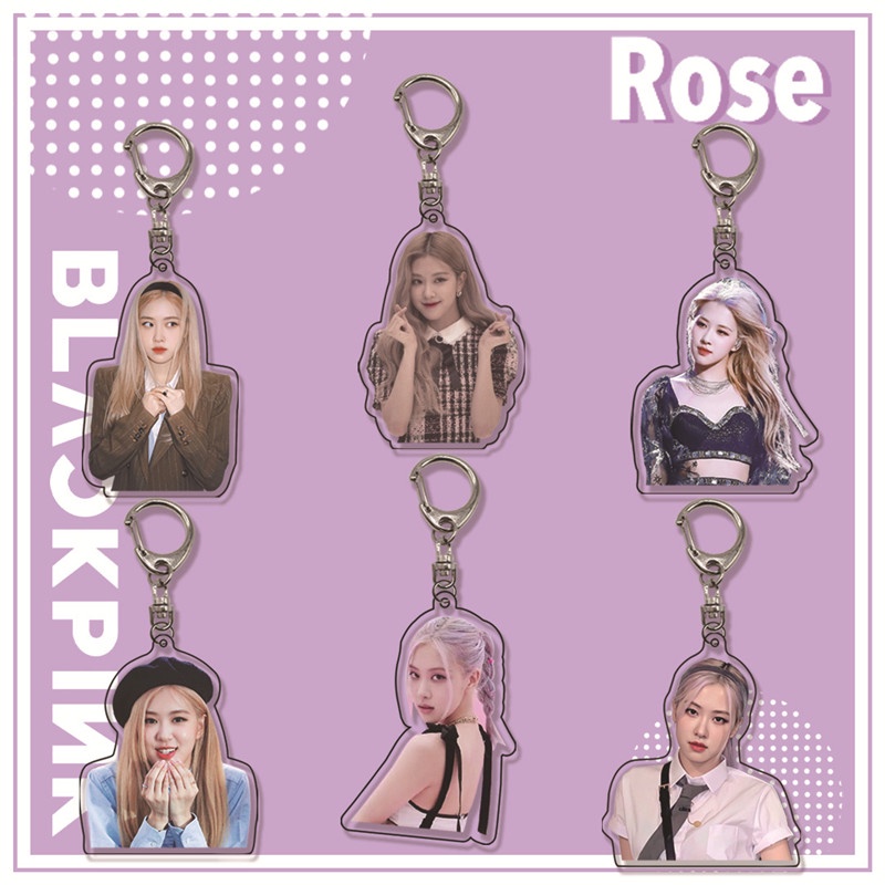 Móc khóa hai mặt acrylic in hình Rosé BLACKPINK