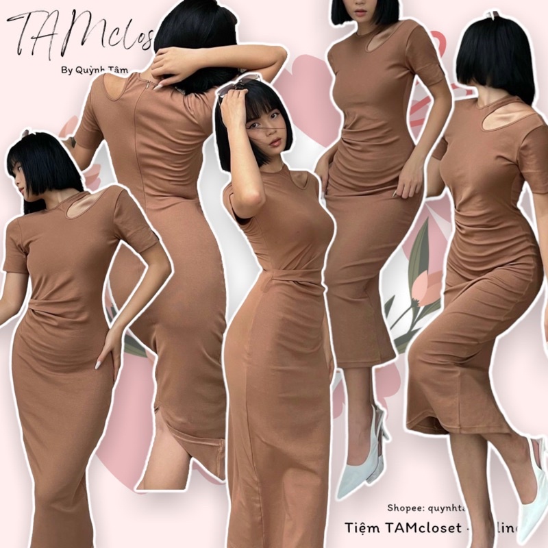 Đầm body tay con khoét vai - TK957