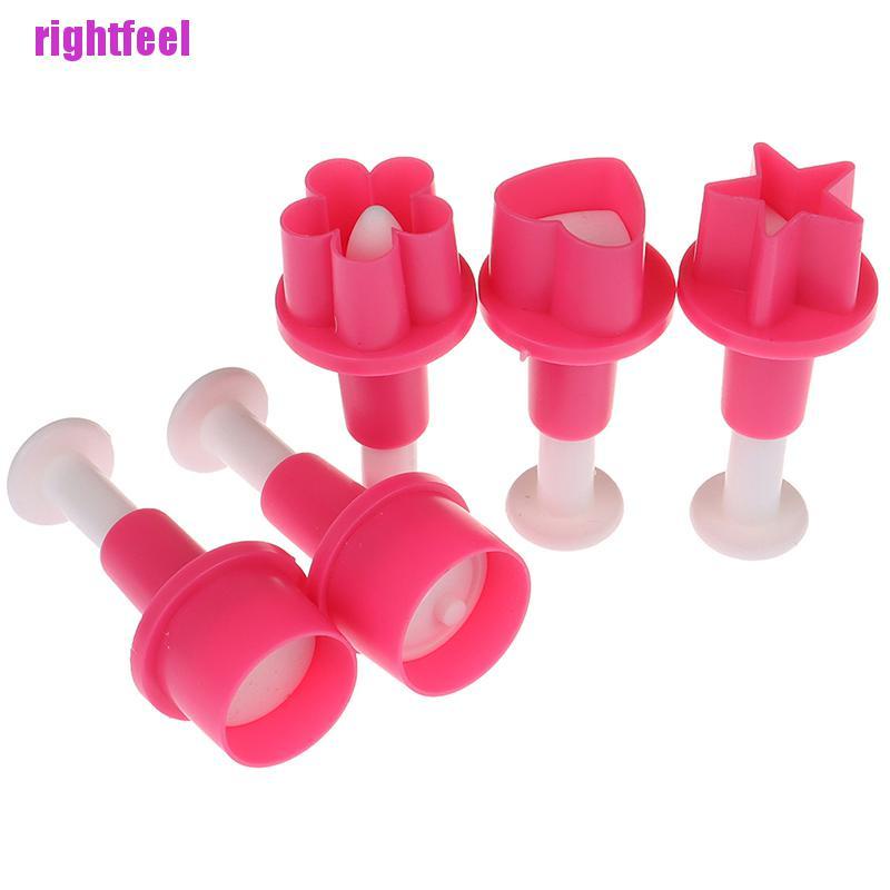 Bộ 5 Khuôn Cắt Nút Hình Ngôi Sao / Trái Tim / Hoa Mận