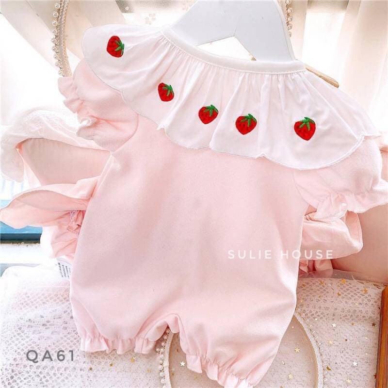 Body hồng quả dâu thắt nơ - QA61