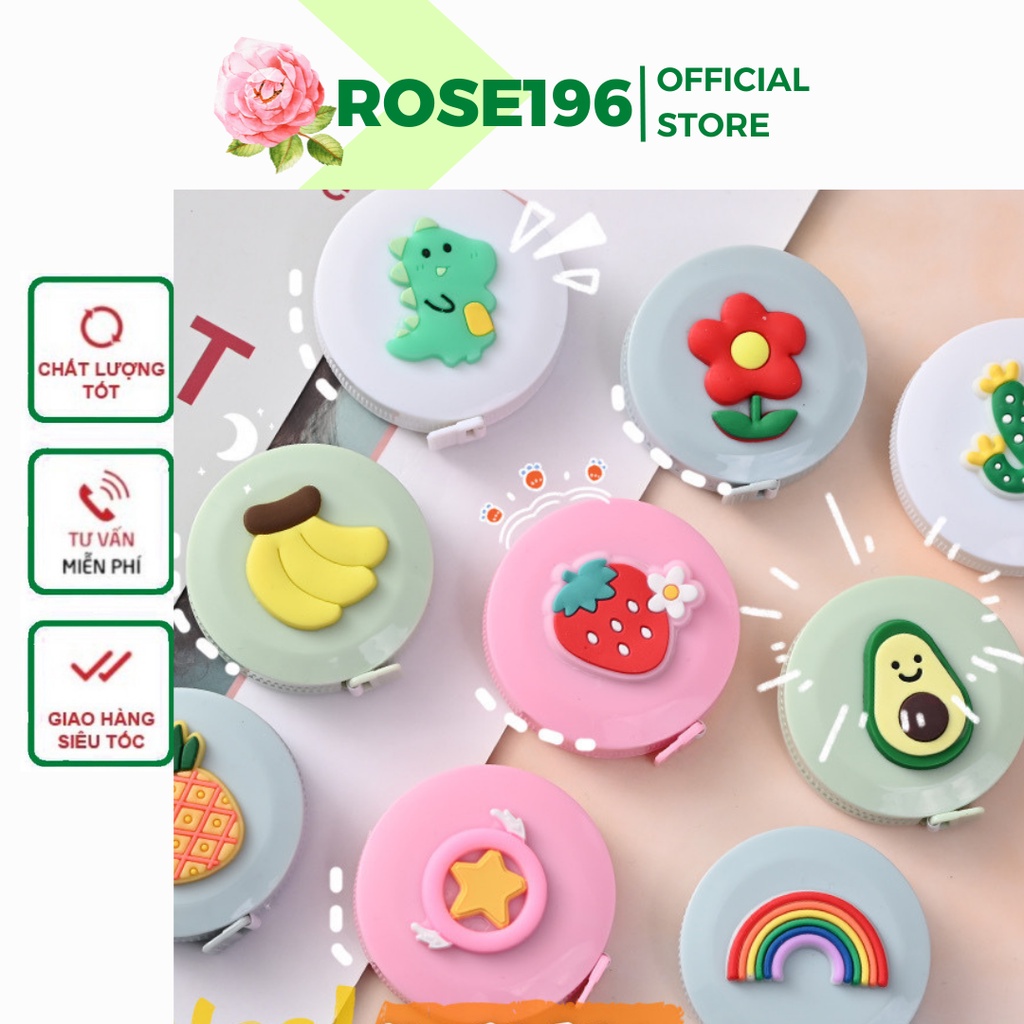 Thước Dây Cuộn Rút Nhỏ Gọn Siêu Cute, Thước Dây Đa Năng ROSE196