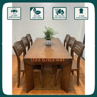 Bàn ghế ăn ăn gỗ sồi nga cao cấp kèm 4 ghế hoặc 6 ghế tùy chọn, sản phẩm bền đẹp theo thời gian