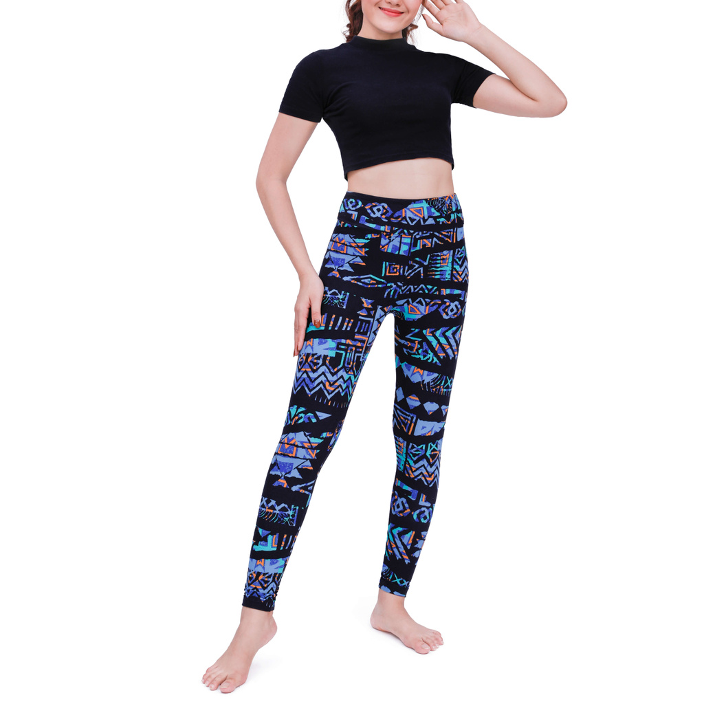 Quần Legging BIG SIZE cho người BÉO từ 70kg-85kg [HÀNG XUẤT DƯ, SIÊU CO GIÃN] -  Gym, Yoga Nữ, Họa Tiết 345 - Cạp Cao