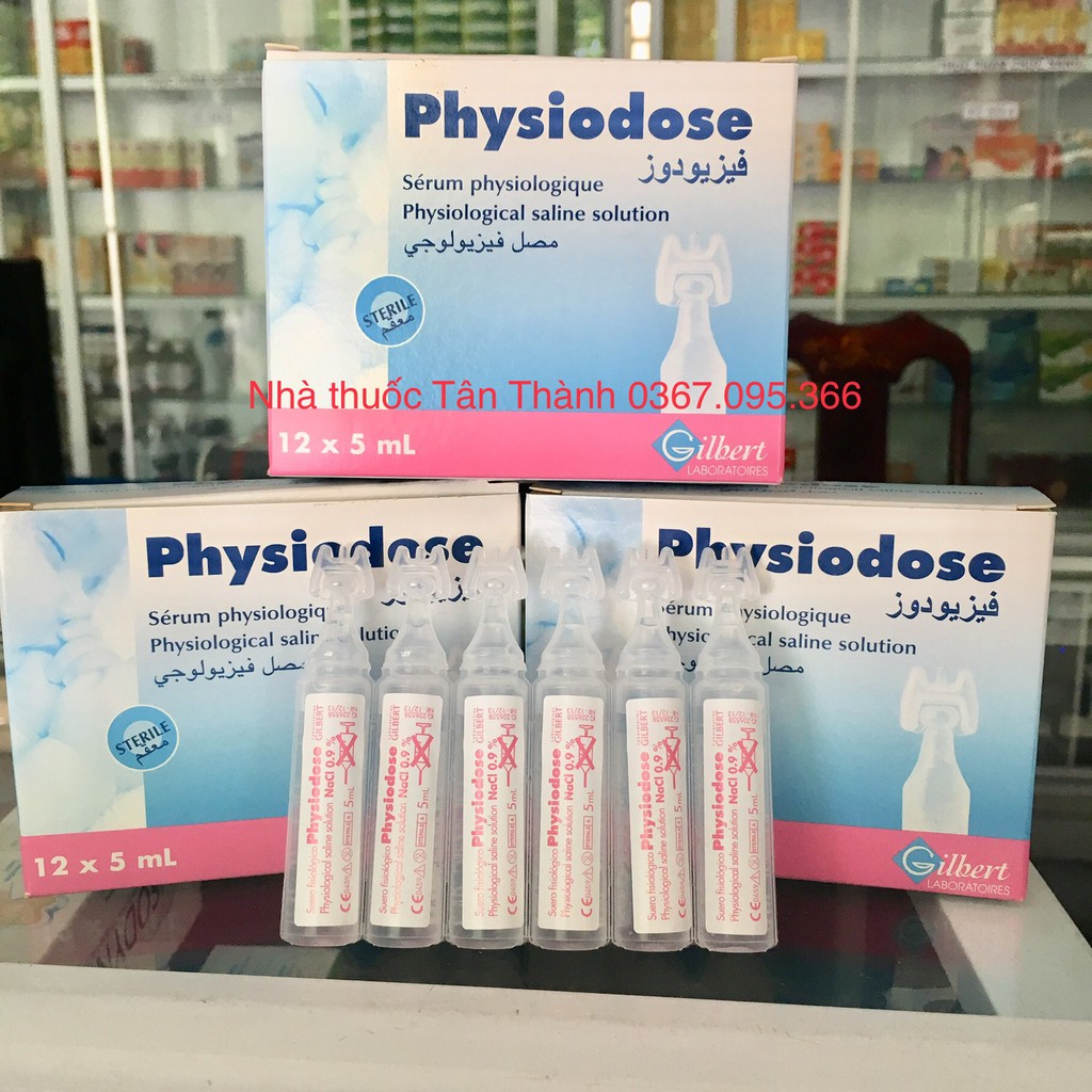 Nước muối sinh lý Pháp Physodose hộp 12 ống