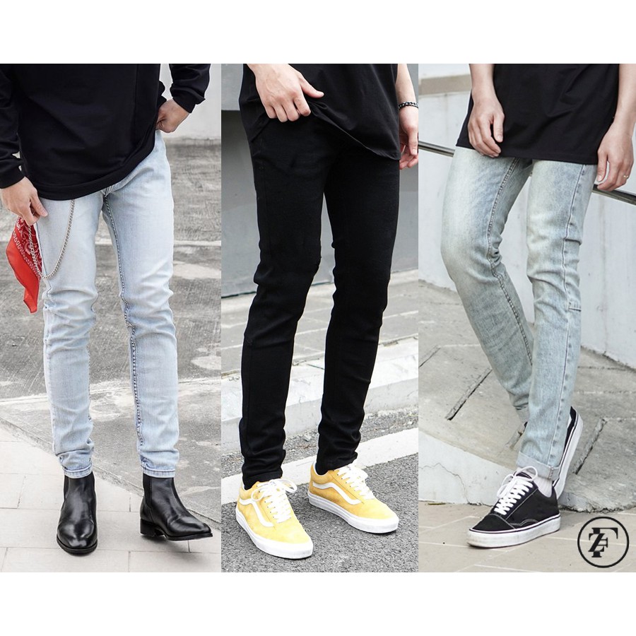 Quần jean trơn skinny 3 màu đen xanh (QJ4)