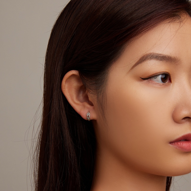 BAMOER Bông Tai bạc 925 DạNg KẹP ThờI Trang Cho Nữ