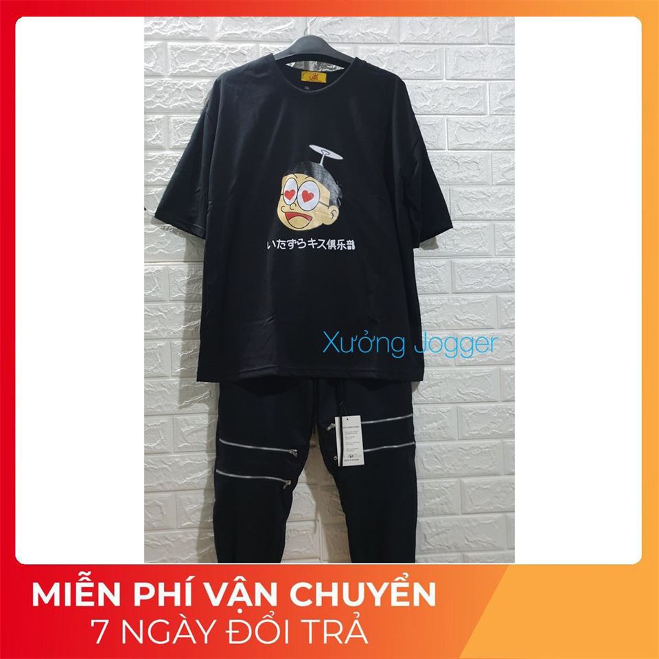 Set Quần Áo Trắng Đen Nobita Trẻ Trung