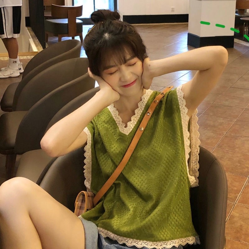 Áo Không Tay Cổ Chữ V Thiết Kế Mỏng Thời Trang Mùa Hè 2022 Phong Cách Hàn Quốc Mới