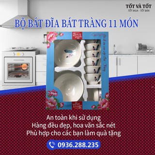 BỘ BÁT ĐĨA BÁT TRÀNG 11 MÓN