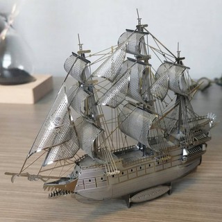 (Đã lắp hoàn thiện)Mô Hình Lắp Ghép 3D Kim Loại Tự Ráp Tàu Người Hà Lan Bay The Flying Dutchman