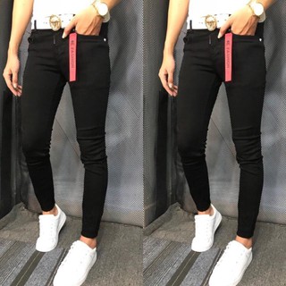 QUẦN BÒ NAM ĐEN TRƠN FORM SKINNY BASIC
