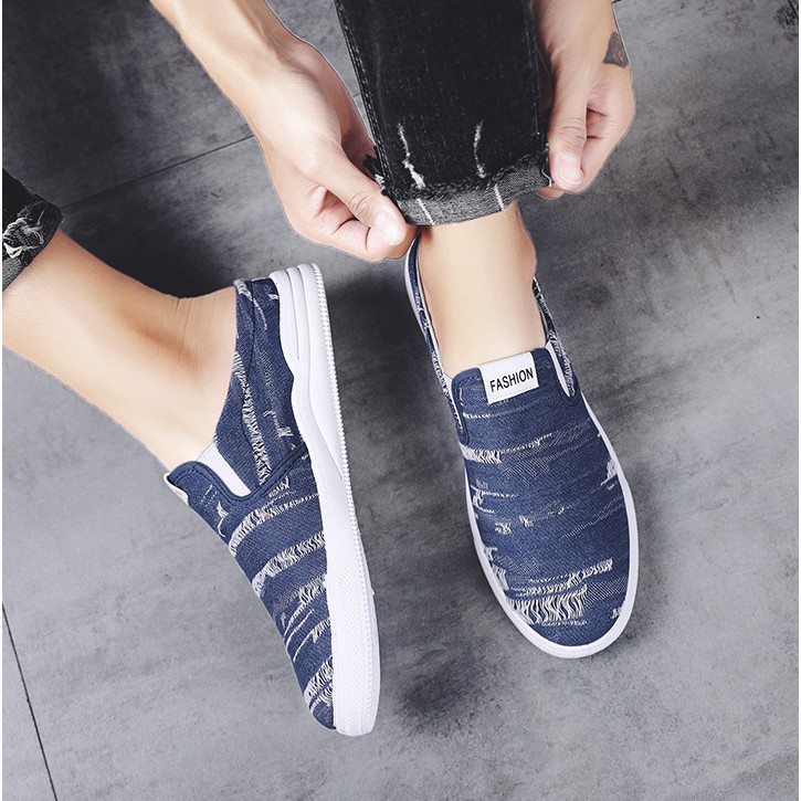 Giày thể thao nam - MS6 giày lười cổ thấp  fom chuẩn mẫu mới nhất | BigBuy360 - bigbuy360.vn