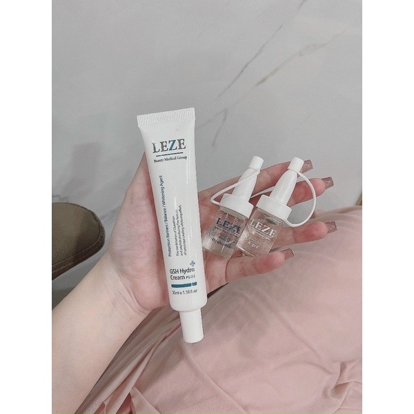 Set dưỡng phục hồi tái tạo da căng bóng láng mịn Leze Hydro