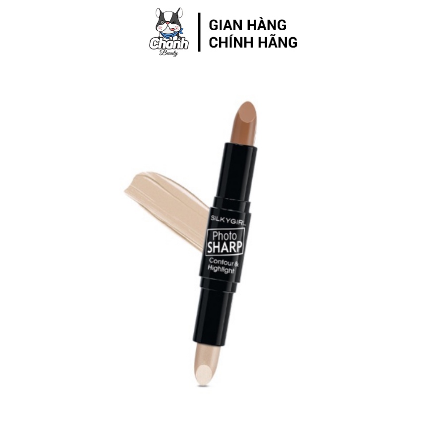 Tạo Khối 2 Đầu Silkygirl Photosharp Contour &amp; Highlighter Stick - 02 Natural Medium 8G