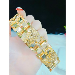 Lắc tay nam rồng cao cấp dát vàng 18k