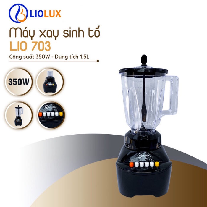 Máy xay sinh tố Liolux LIO-703, Máy xay đa năng dung tích 1.5L xay rau củ, xay đá chuyên biệt - Bảo hành 12 tháng