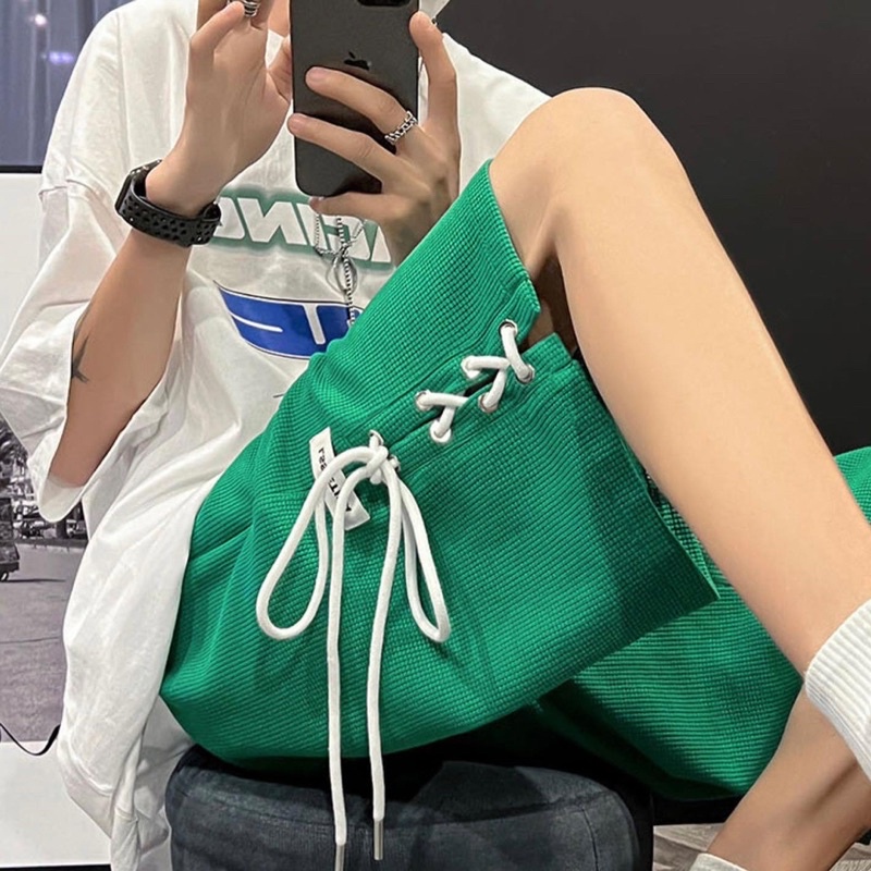 Quần short unisex,thiết kế phối dây line quần