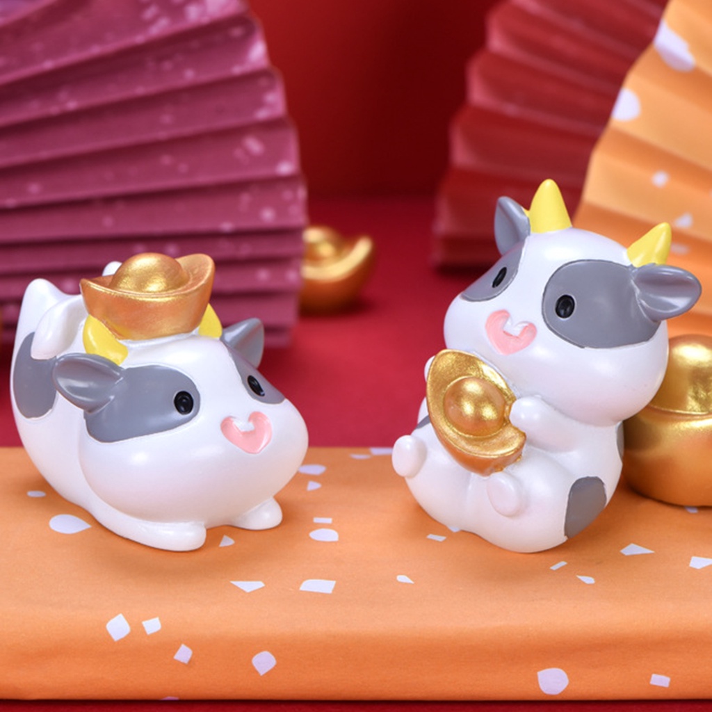 Mô hình bò sữa thu nhỏ trang trí phong cảnh/xe hơi/làm quà tặng tiện dụng