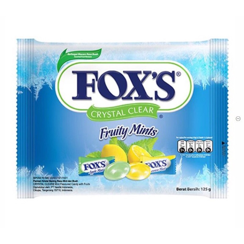 Kẹo Fox's trái cây vị bạc hà 125g