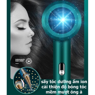 Máy sấy tóc tạo kiểu 3 chế độ sấy chuẩn Salon, máy sấy công suất lớn 2200W có ánh sáng ion nuôi dưỡng tóc hiệu quả
