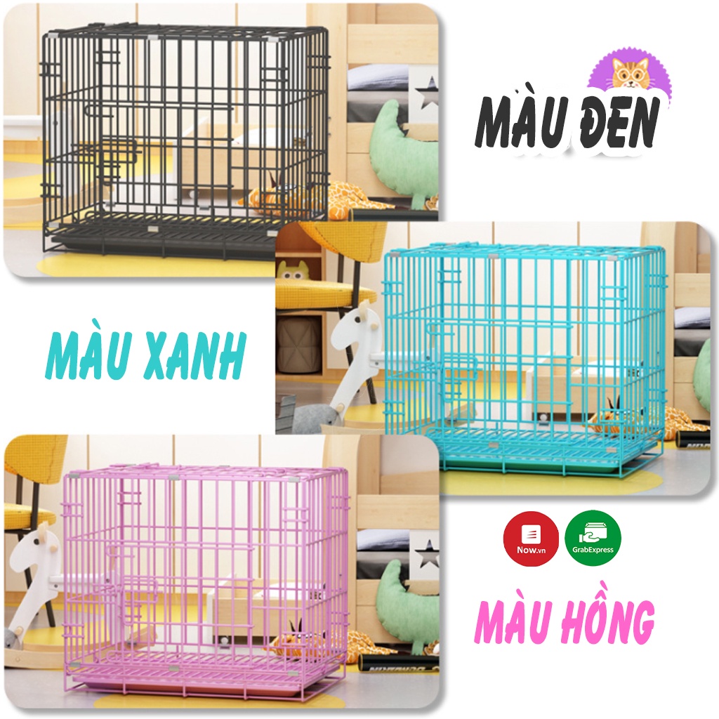 Chuồng Chó Mèo Lồng Chó Mèo Sơn Tĩnh Điện Tặng Kèm Khay Vệ Sinh - Pet Cưng