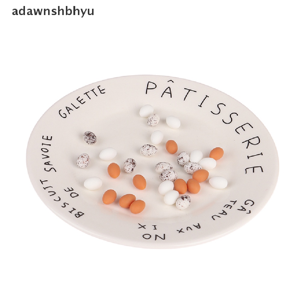 [adawnshbhyu] 10pc Dollhouse Miniature Simulation Eggs Food Model Pretend Play Kitchen Toys [adawnshbhyu]