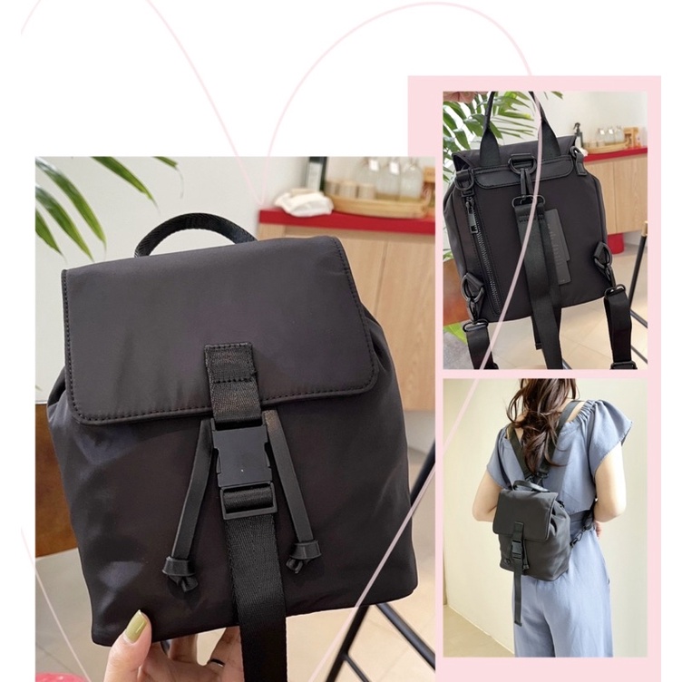TNS - Balo mini  F•21 mini Backpack--tone đen classic siêu trendy