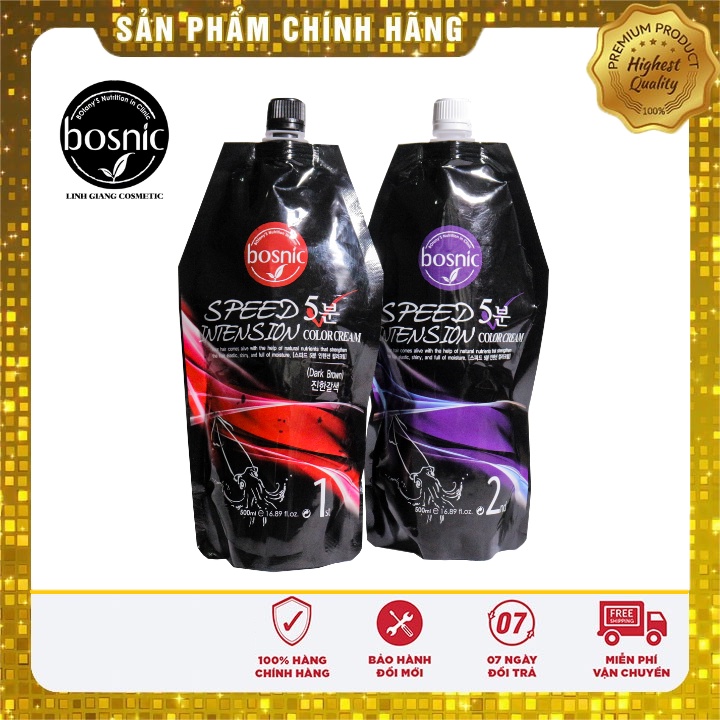 Kem Nhuộm Phủ Bạc 5 Phút BOSNIC 500ML