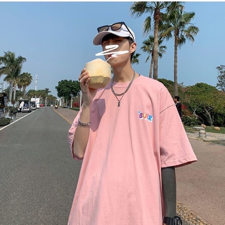 Áo thun Unisex form rộng tay lỡ, Áo phông nam nữ cotton thấm hút, dày dặn mềm mịn họa tiết BUER