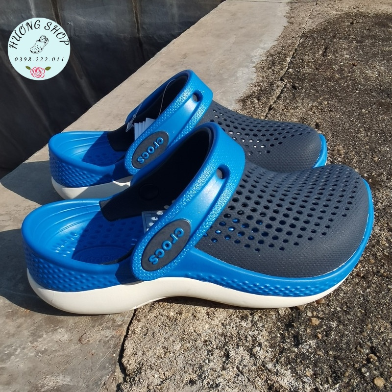 Tặng kèm jibit, Dép sục Literide 360 Kid Navy xanh đế xoắn chống trơn trượt, êm nhẹ cho bé