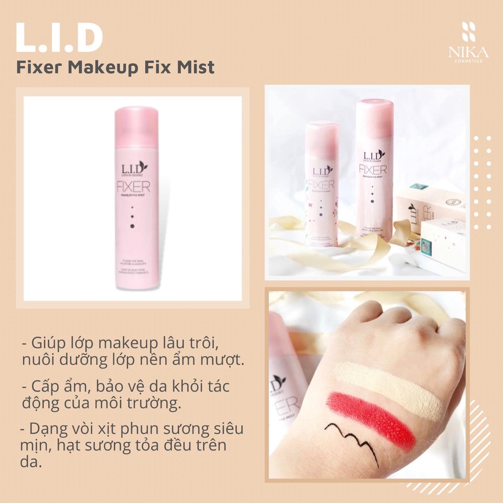 Xịt khoáng fix makeup giữ nền lâu trôi L.I.D Fixer Makeup Fix Mist 135ml