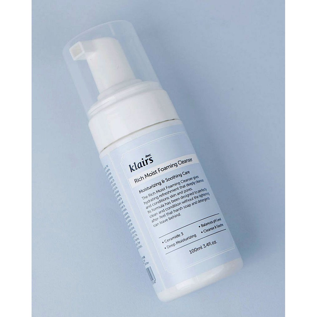 Sữa Rửa Mặt Dạng Bọt Dưỡng Ẩm Da Klairs Rich Moist Foaming Cleanser 100ml