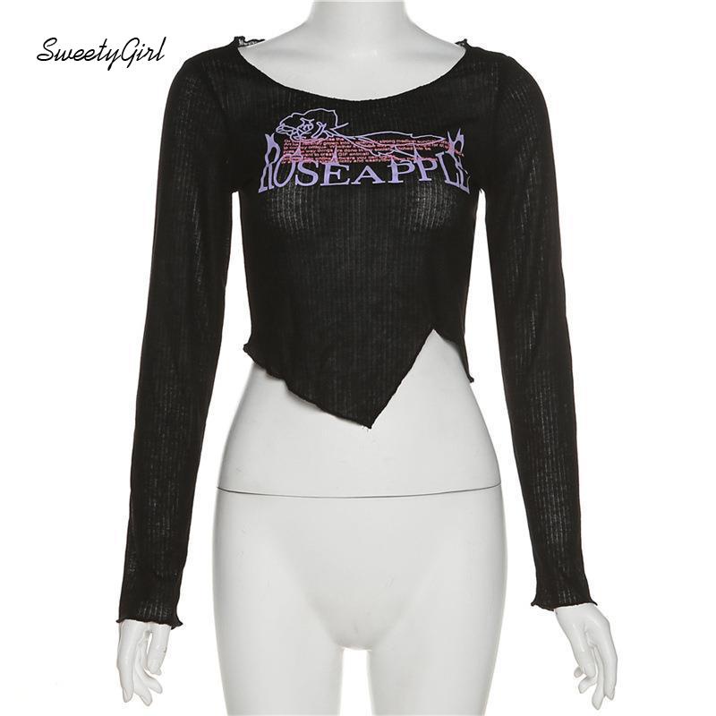 Áo Thun Tay Dài Cổ Tròn In Chữ Thời Trang 2022 Dành Cho Nữ