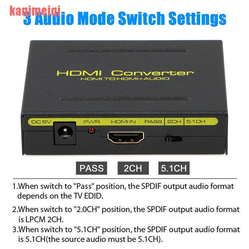 Bộ Chuyển Đổi Âm Thanh Từ 1080p Hdmi Sang Hdmi Quang Học + Spdif + Rca L / R Dseqa