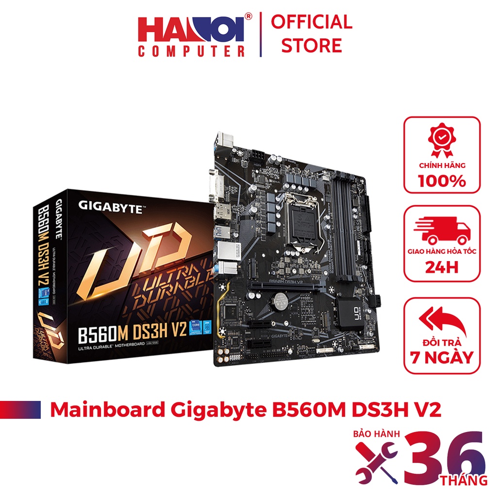 Mainboard Gigabyte B560M DS3H V2, bo mạch chủ có thêm 1 cổng D-Sub