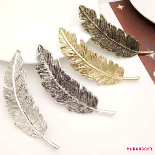 ♬MG♪-Hot fashion Feather Women Leaf Feather Hair Clip Hairpin Barrette Bobby Pin Hair Accessories