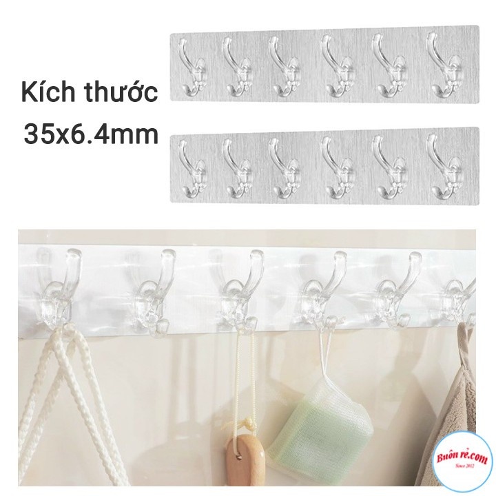 Thanh Dán Tường Nguyên Khối 6 Móc Treo Siêu Chắc