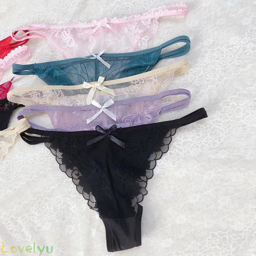 【LOVELYU】Womens Mesh Sheer Bulge Pouch Bikini Briefs Thongs Underwear Underpants【Good Quality】