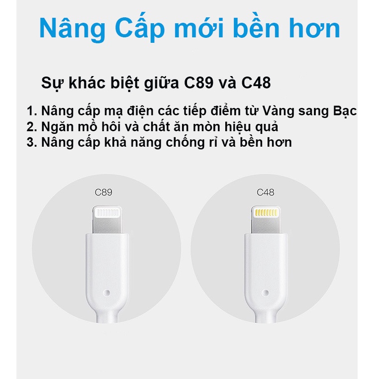 Cáp ANKER Powerline II  Usb to Lighting Iphone  MFI Chip C89 Bạc  -  A8432 dài 0.9 Mét  Chính hãng sạc Iphone Ipad