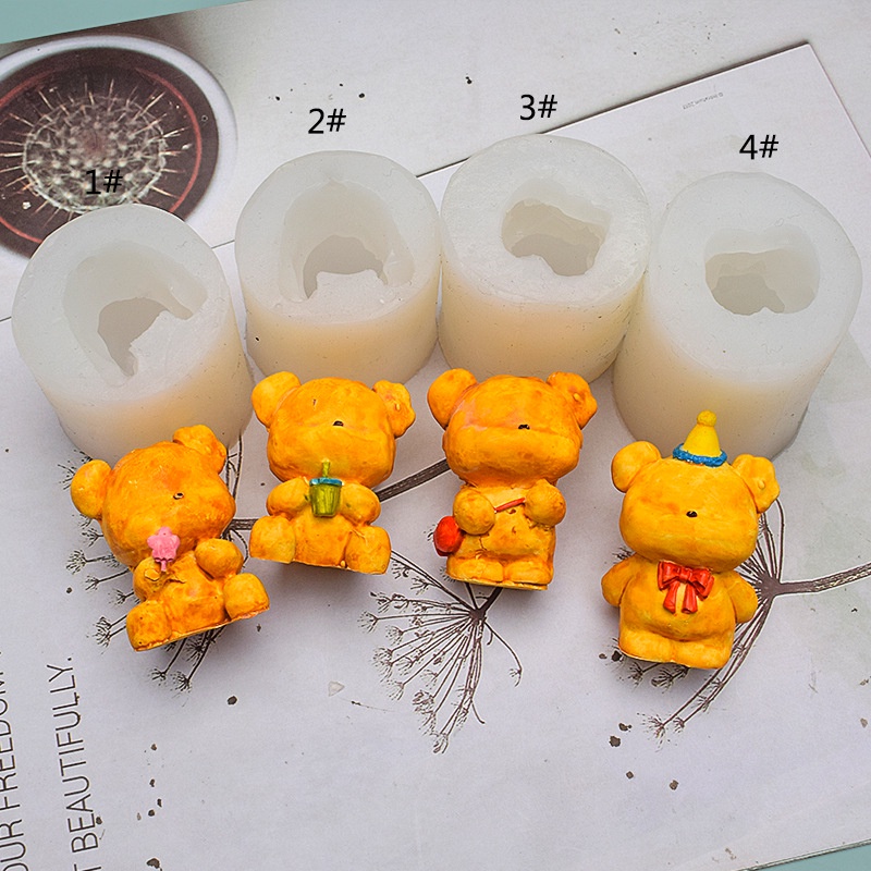 Khuôn Silicone Tạo Hình Trang Trí Bánh Kem Hình Chú Gấu