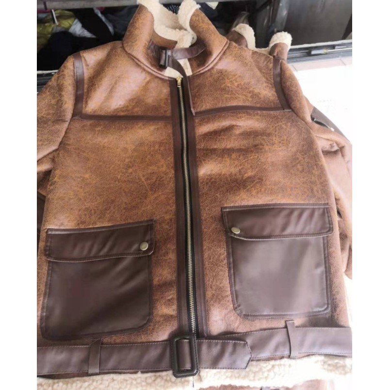 Áo khoác da nam lót lông bảo hành 1 năm - Áo khoác da lót lông cổ cao phòng cách Biker mạnh mẽ