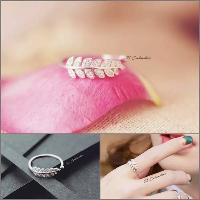 Nhẫn bạc hình lá bạc chuẩn 925